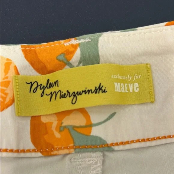 Anthropologie Maeve Colette Pant Orange Print wide Leg. - Picture 11 of 14